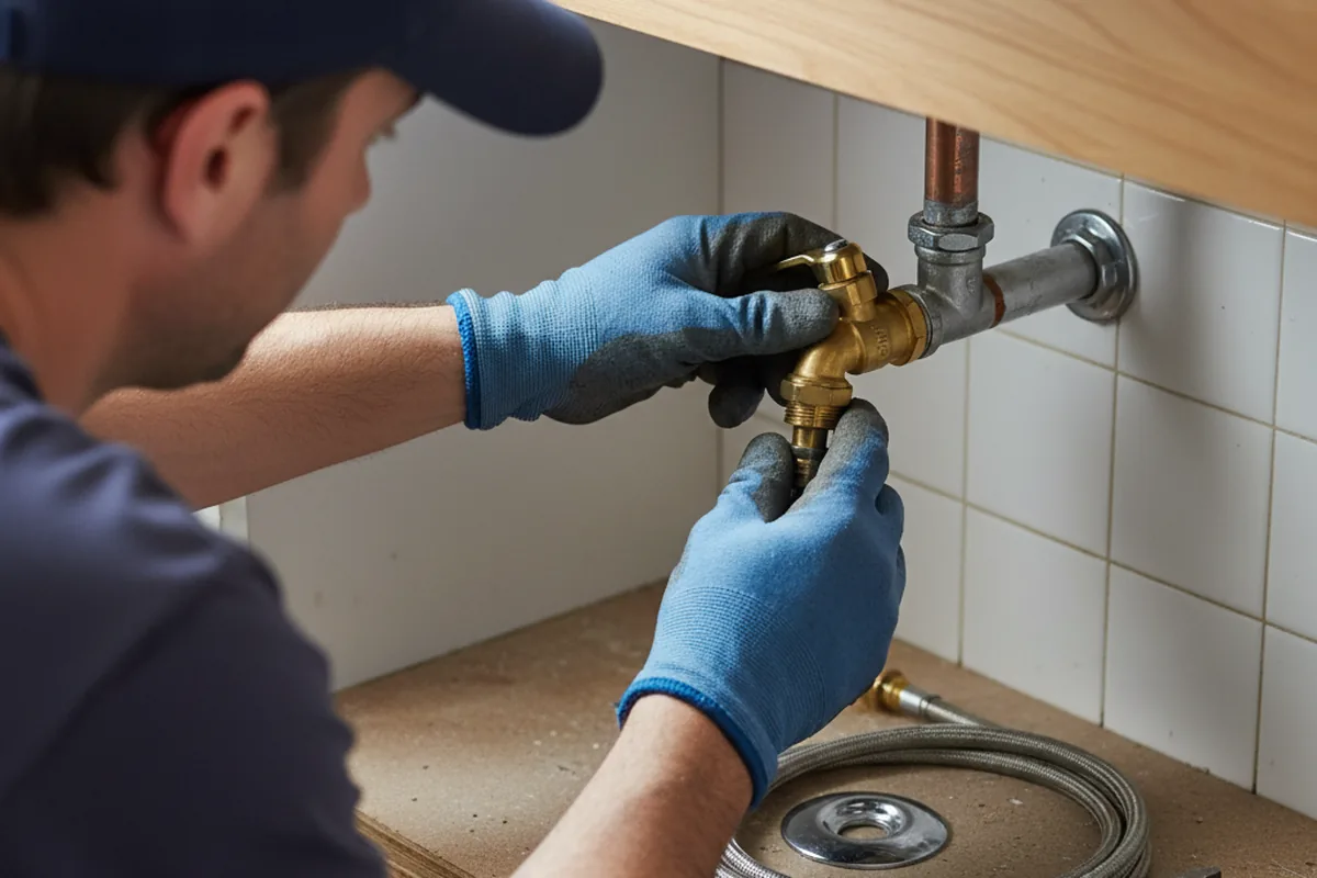 Shutoff valve and fitting work during Burst Pipe Repair in Delmar